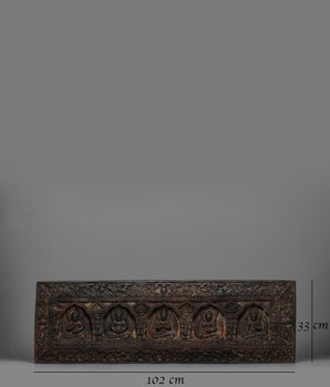 Traditional Buddhist Five Buddha Book Cover | Handcrafted Protector for Sacred Texts