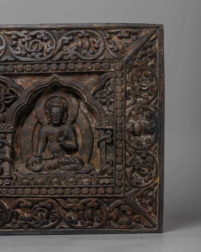 Traditional Buddhist Five Buddha Book Cover | Handcrafted Protector for Sacred Texts