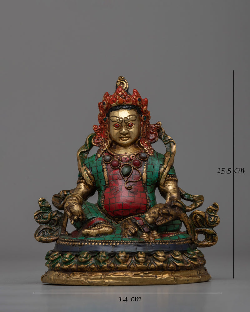 Brass Guru Rinpoche Statue with Inlay Stones | Perfect for meditation spaces