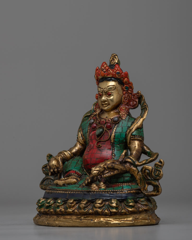 Brass Guru Rinpoche Statue with Inlay Stones | Perfect for meditation spaces