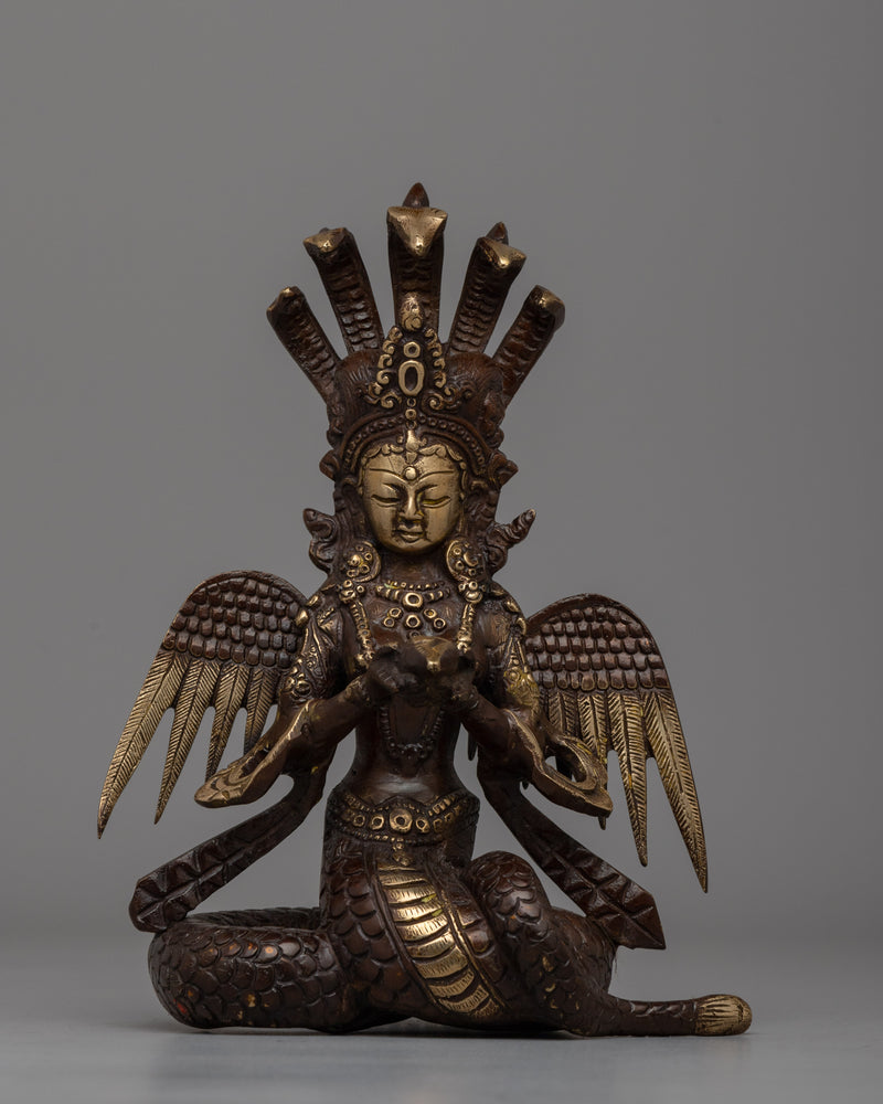 Handcrafted Brass Nag Kanya Statue