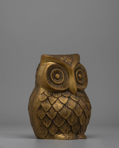 Handcrafted Brass Body Owl Figurine | Symbolizing Wisdom and Prosperity