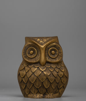 Handcrafted Brass Body Owl Figurine 