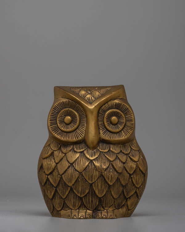 Handcrafted Brass Body Owl Figurine 