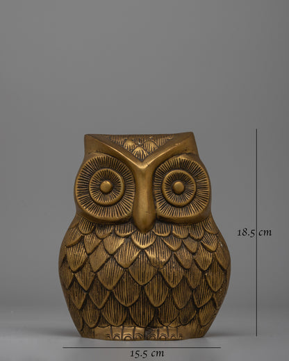 Handcrafted Brass Body Owl Figurine | Symbolizing Wisdom and Prosperity