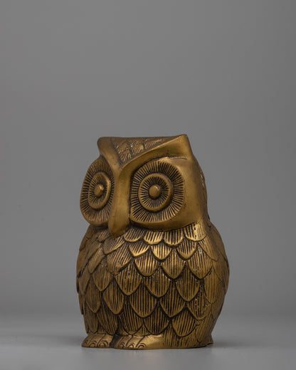 Handcrafted Brass Body Owl Figurine | Symbolizing Wisdom and Prosperity