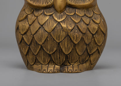 Handcrafted Brass Body Owl Figurine | Symbolizing Wisdom and Prosperity