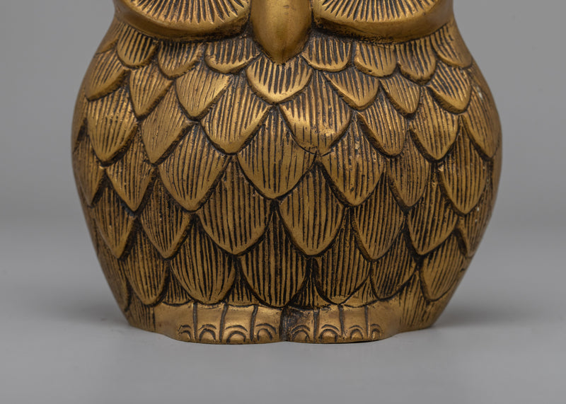 Handcrafted Brass Body Owl Figurine | Symbolizing Wisdom and Prosperity