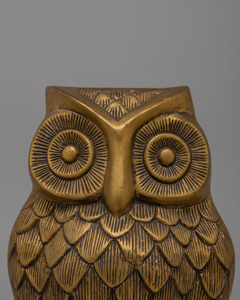 Handcrafted Brass Body Owl Figurine | Symbolizing Wisdom and Prosperity