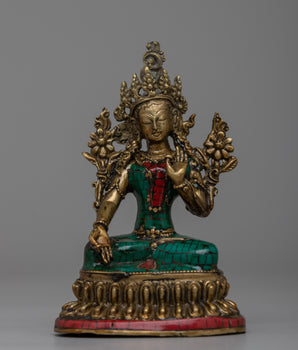 Exquisite Handcrafted White Tara Statue