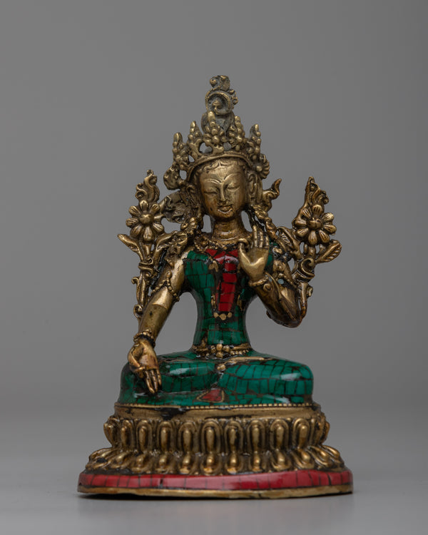 Exquisite Handcrafted White Tara Statue