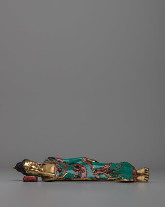 Brass Sleeping Buddha Statue 