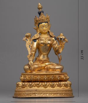 White Tara Statue for Meditation and Ritual | Traditional Himalayan Religious Statue