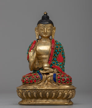 Handcrafted Brass Amoghasiddhi Buddha Statue