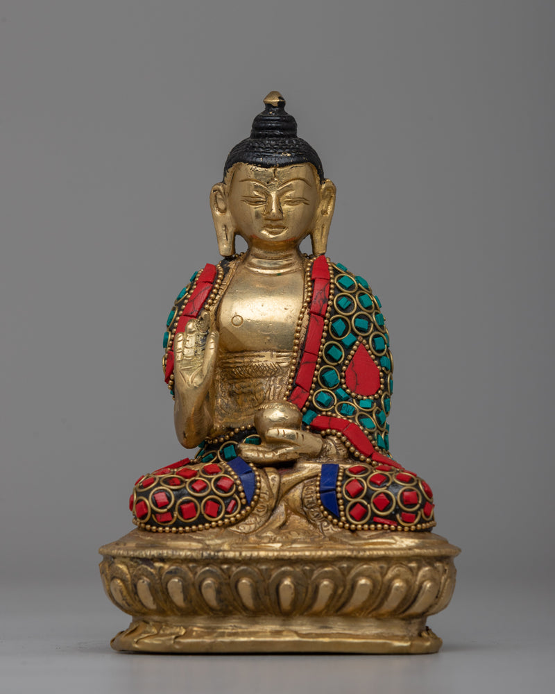 Handcrafted Brass Amoghasiddhi Buddha Statue