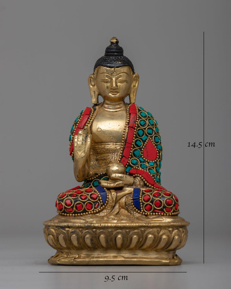 Handcrafted Brass Amoghasiddhi Buddha Statue | Spiritual Home Decor