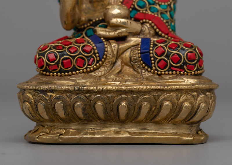 Handcrafted Brass Amoghasiddhi Buddha Statue | Spiritual Home Decor