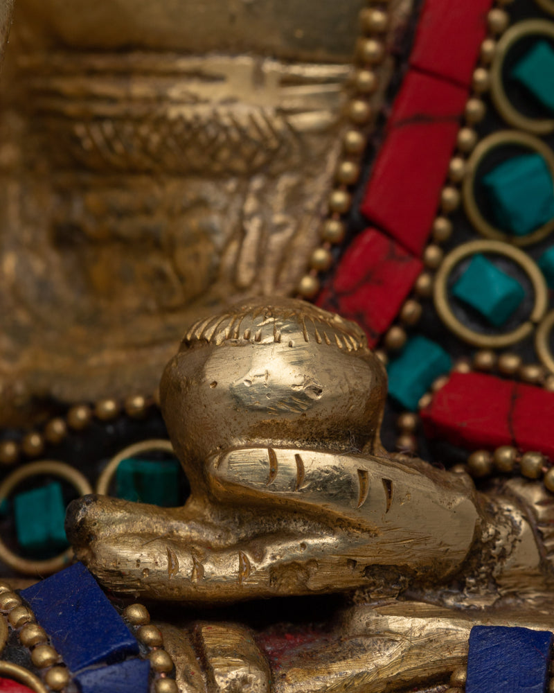 Handcrafted Brass Amoghasiddhi Buddha Statue | Spiritual Home Decor