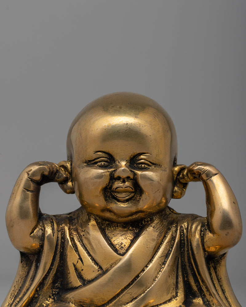 Handcrafted Brass Laughing Buddha Set | Perfect for home decor