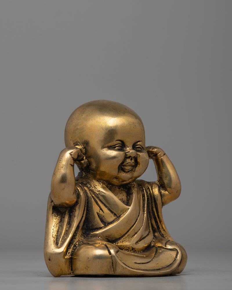 Handcrafted Brass Laughing Buddha Set | Perfect for home decor