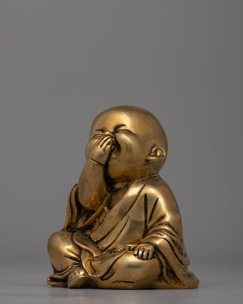 Handcrafted Brass Laughing Buddha Set | Perfect for home decor