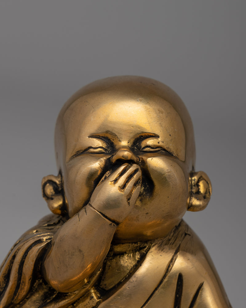 Handcrafted Brass Laughing Buddha Set | Perfect for home decor