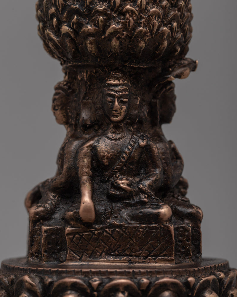 Traditional Sacred Buddhist Brass Stupa | Symbol of Enlightenment and Spiritual Growth