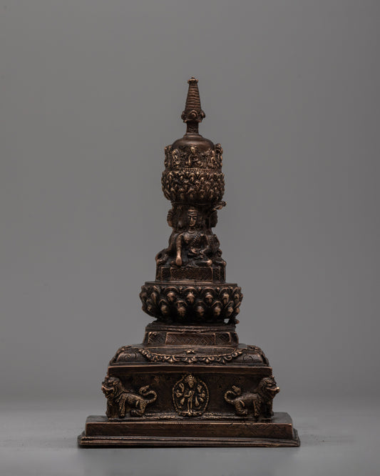 Sacred Buddhist Brass Stupa