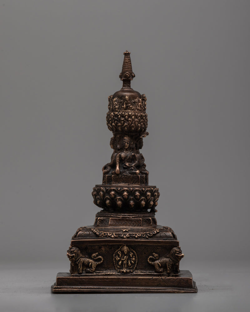 Sacred Buddhist Brass Stupa