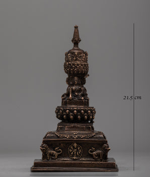 Traditional Sacred Buddhist Brass Stupa | Symbol of Enlightenment and Spiritual Growth