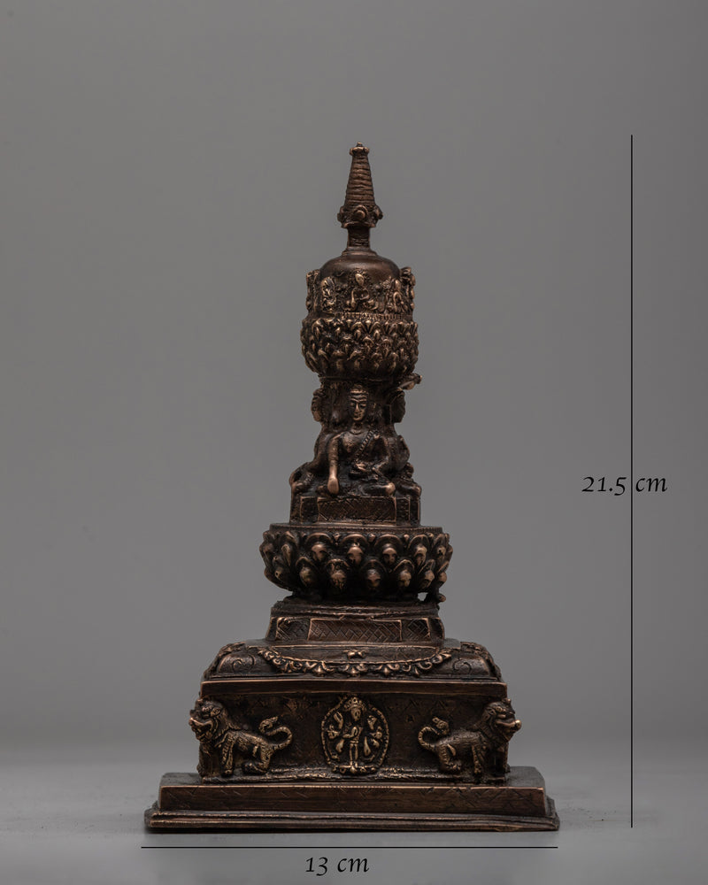 Traditional Sacred Buddhist Brass Stupa | Symbol of Enlightenment and Spiritual Growth