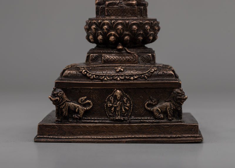 Traditional Sacred Buddhist Brass Stupa | Symbol of Enlightenment and Spiritual Growth