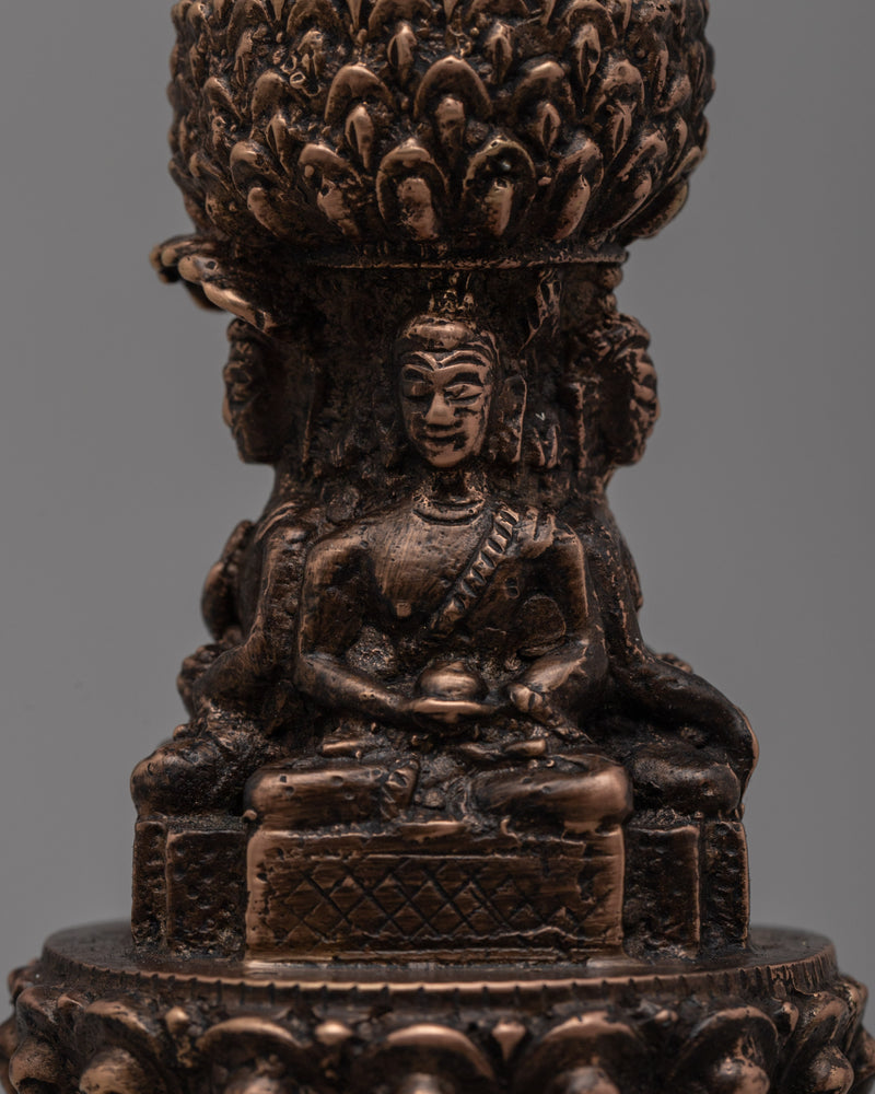 Traditional Sacred Buddhist Brass Stupa | Symbol of Enlightenment and Spiritual Growth