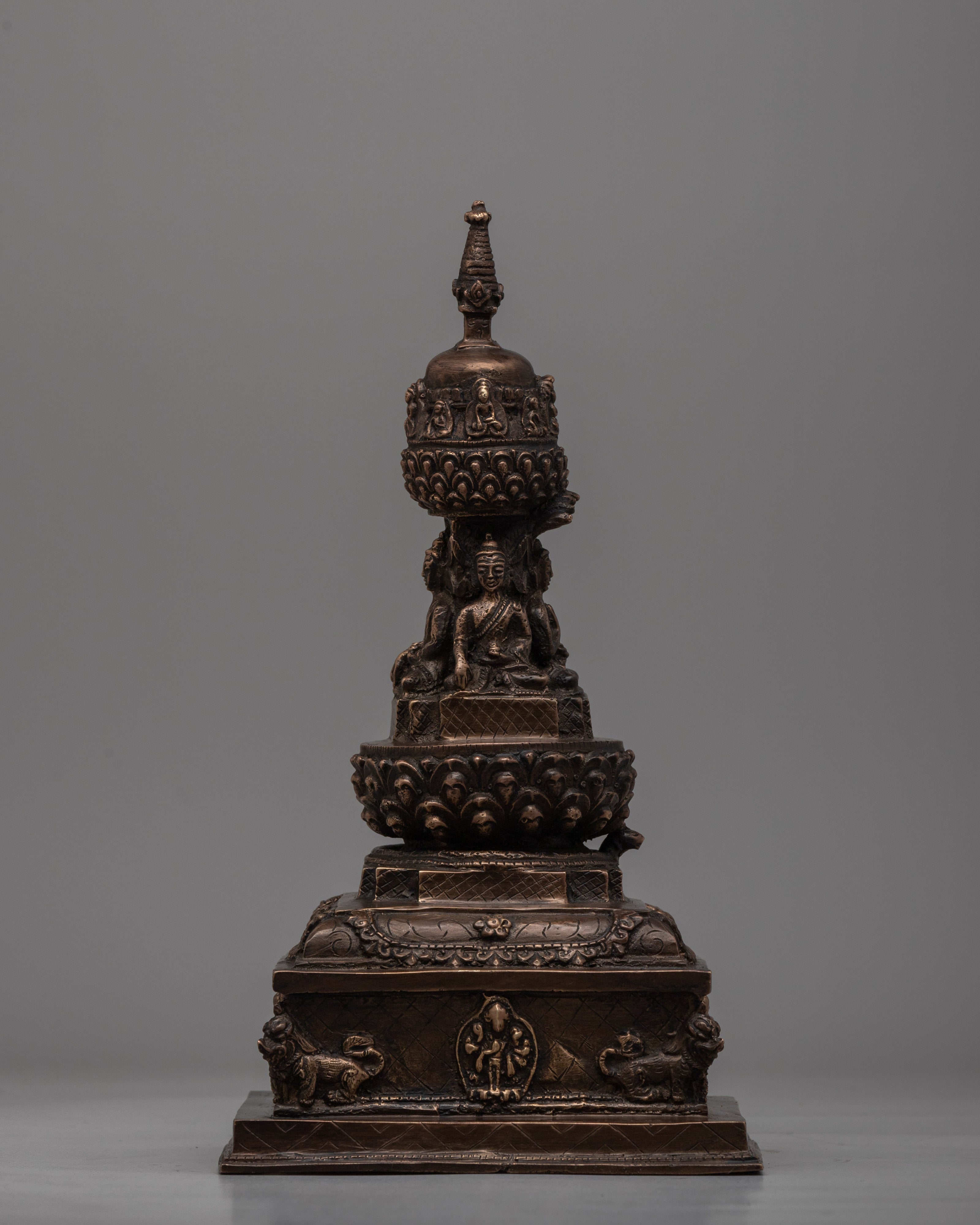 Handmade Tibetan Brass Stupa