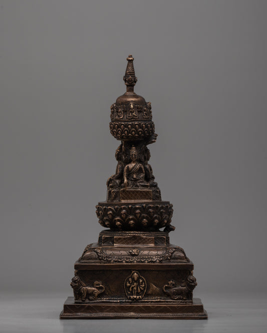  Handmade Tibetan Brass Stupa