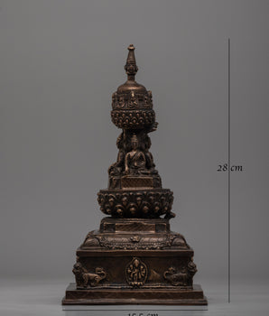 Traditional Handmade Tibetan Brass Stupa | Icon of Harmony, Protection, and Wisdom