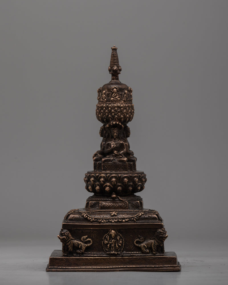 Traditional Handmade Tibetan Brass Stupa | Icon of Harmony, Protection, and Wisdom