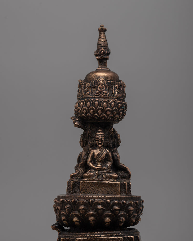 Traditional Handmade Tibetan Brass Stupa | Icon of Harmony, Protection, and Wisdom