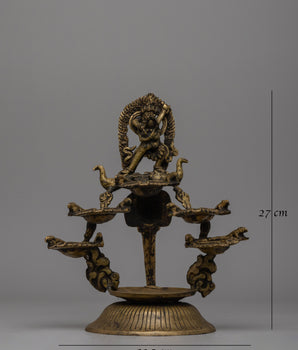 Sacred Brass Oil Lamp for Ceremonial and Decorative Purposes | Perfect for Rituals and Home Decor