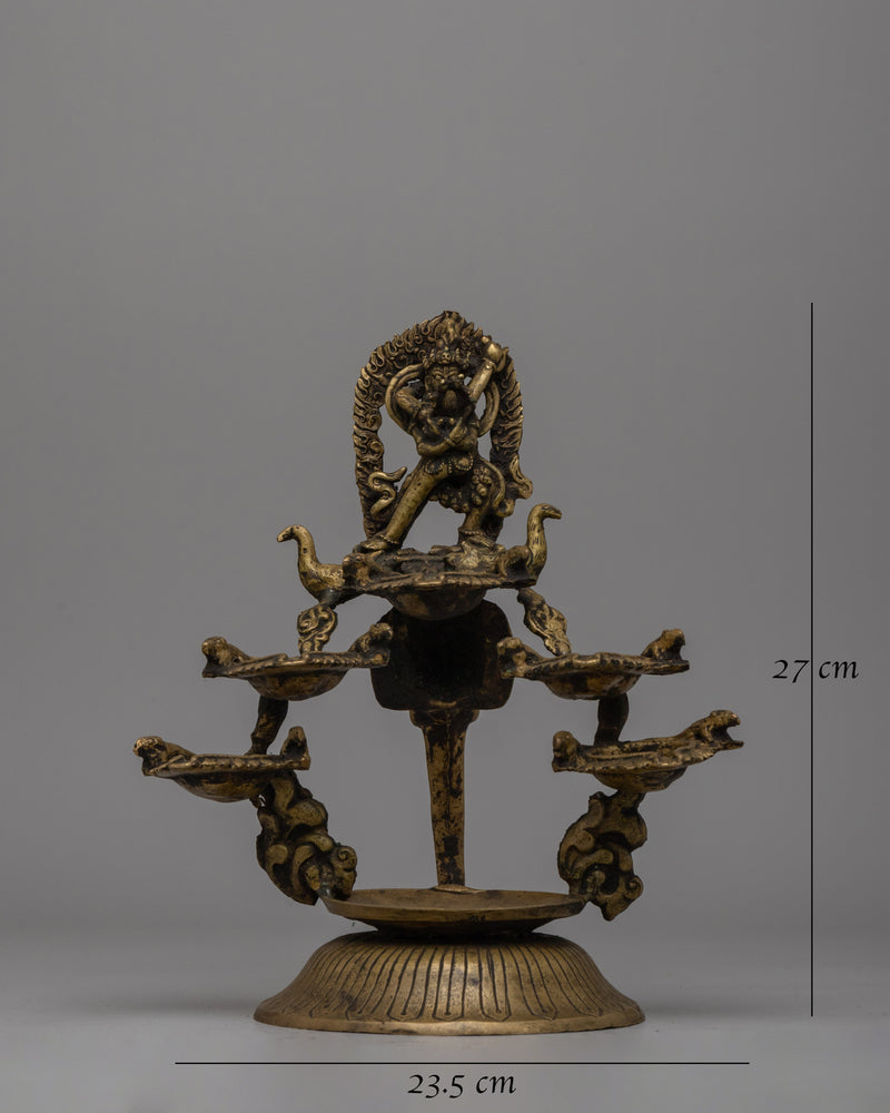 Sacred Brass Oil Lamp for Ceremonial and Decorative Purposes | Perfect for Rituals and Home Decor