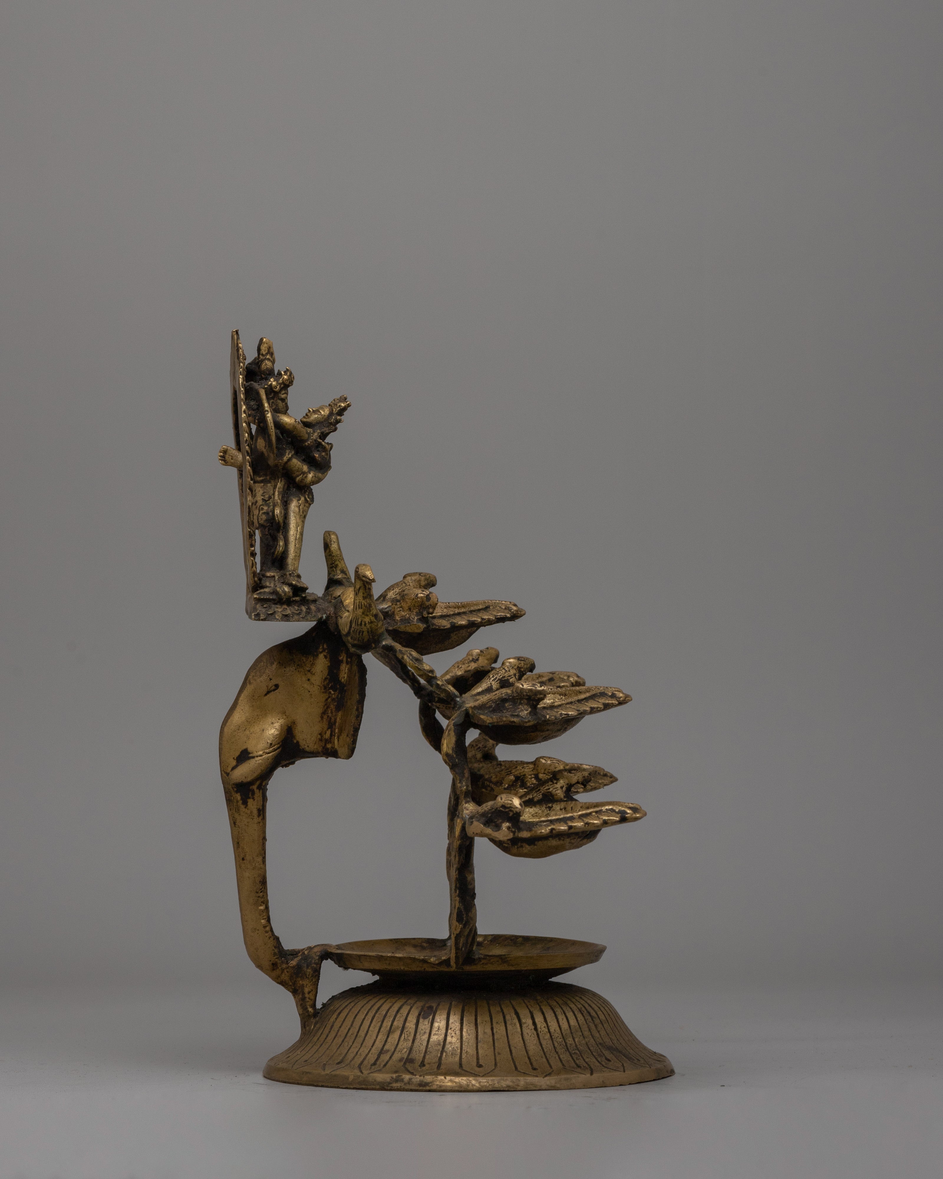 Sacred Brass Oil Lamp for Ceremonial and Decorative Purposes | Perfect for Rituals and Home Decor