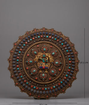 Handcrafted Manjushri Metal Thangka | Sacred Symbol of Enlightenment