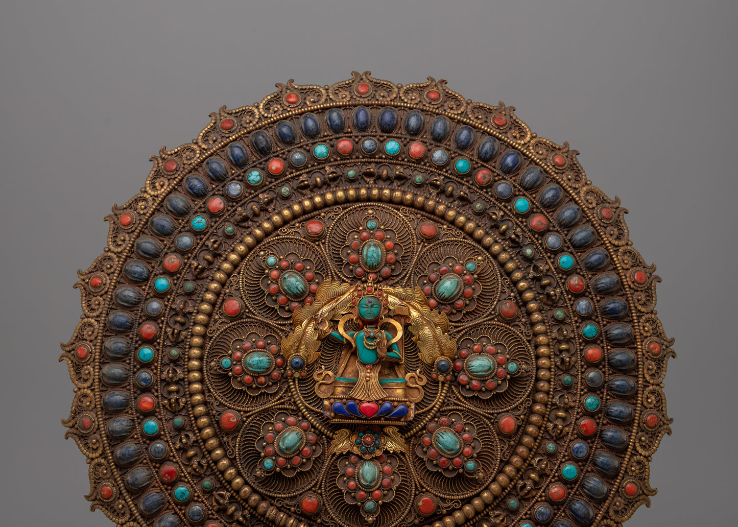 Handcrafted Manjushri Metal Thangka | Sacred Symbol of Enlightenment