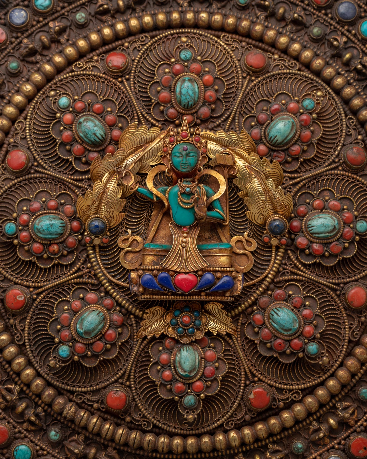 Handcrafted Manjushri Metal Thangka | Sacred Symbol of Enlightenment