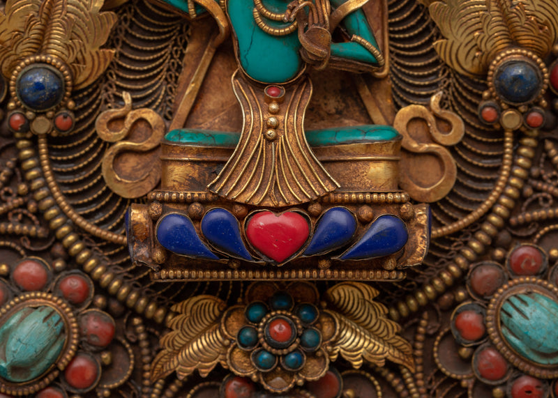 Handcrafted Manjushri Metal Thangka | Sacred Symbol of Enlightenment