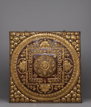 Hand-Carved Brass Metal Thangka Wall Hanging
