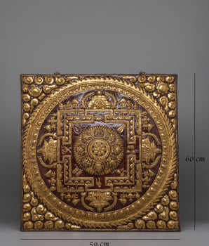 Hand-Carved Brass Metal Thangka Wall Hanging | Perfect for Meditation and Home Altars