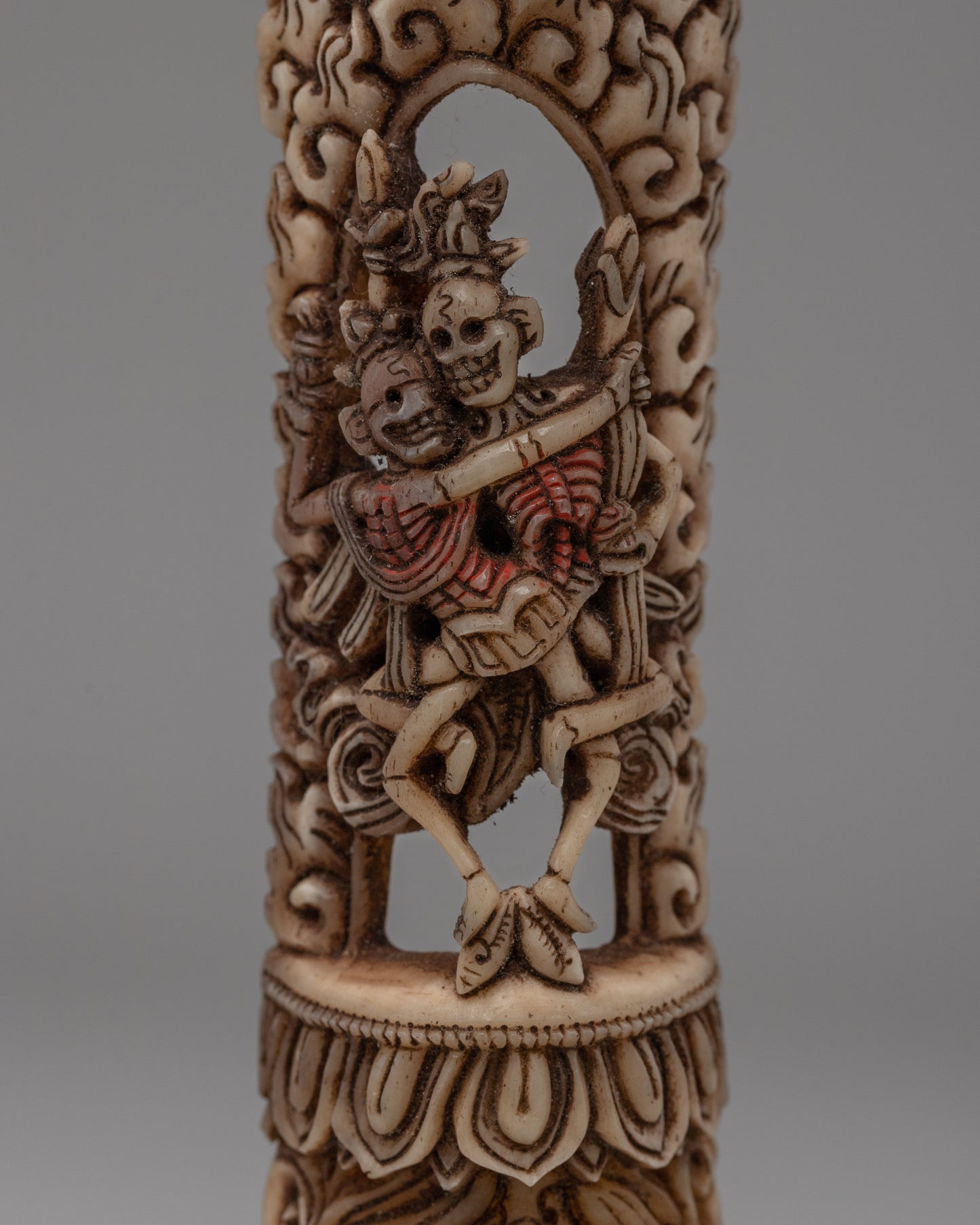 Hand-Carved Buffalo Bone Citipati | Symbol of Impermanence