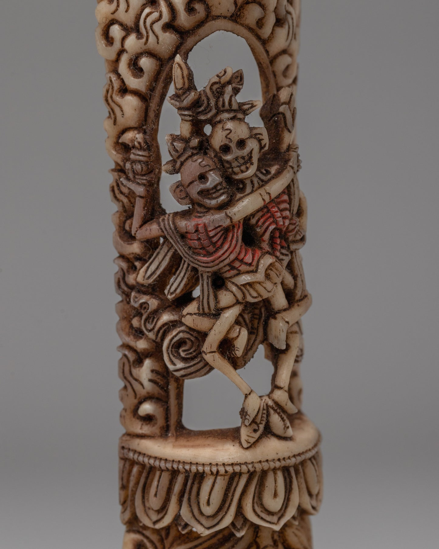 Hand-Carved Buffalo Bone Citipati | Symbol of Impermanence