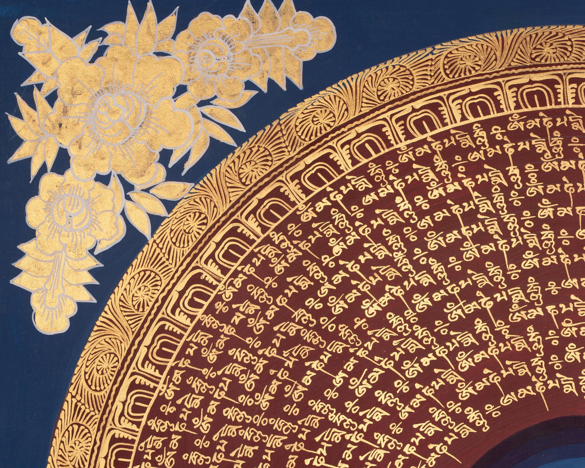 Hand-Painted Mantra Mandala | Tibetan Spiritual Thangka